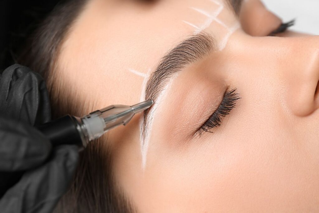 woman getting brow treatment