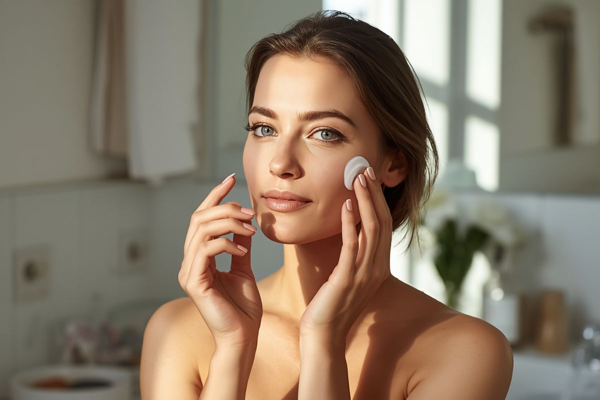 Applying a hydrating serum to strengthen the skin barrier