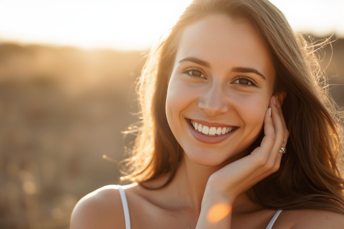 Healthy glowing skin after following a gentle Korean skincare routine